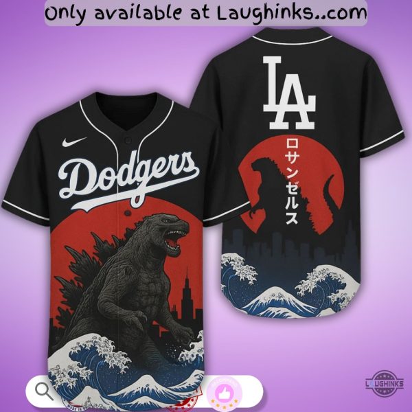Godzilla Los Angeles Dodgers Japan Edition 2025 Baseball Jersey Shirt Unisex T-shirt, Sweatshirt, Hoodie, Long Sleeve Tee - T-Shirt, Sweatshirt, Hoodie
