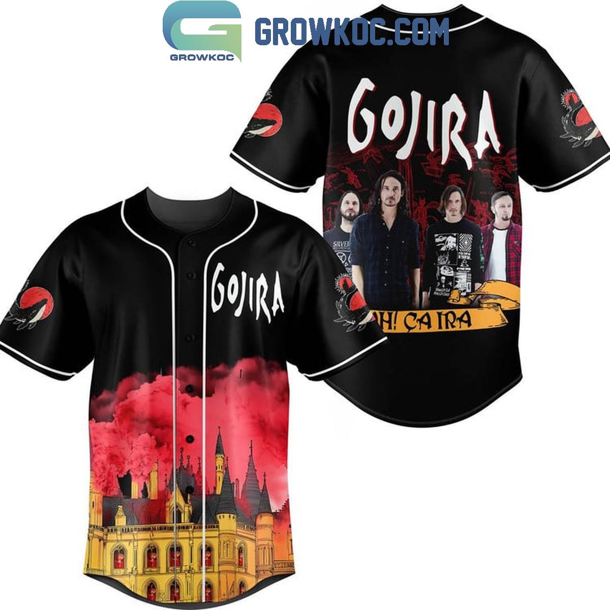 Gojira Ah Ca Ira Ca Ira Ca Ira Personalized Baseball Jersey Unisex T-shirt, Sweatshirt, Hoodie, Long Sleeve Tee - T-Shirt, Sweatshirt, Hoodie