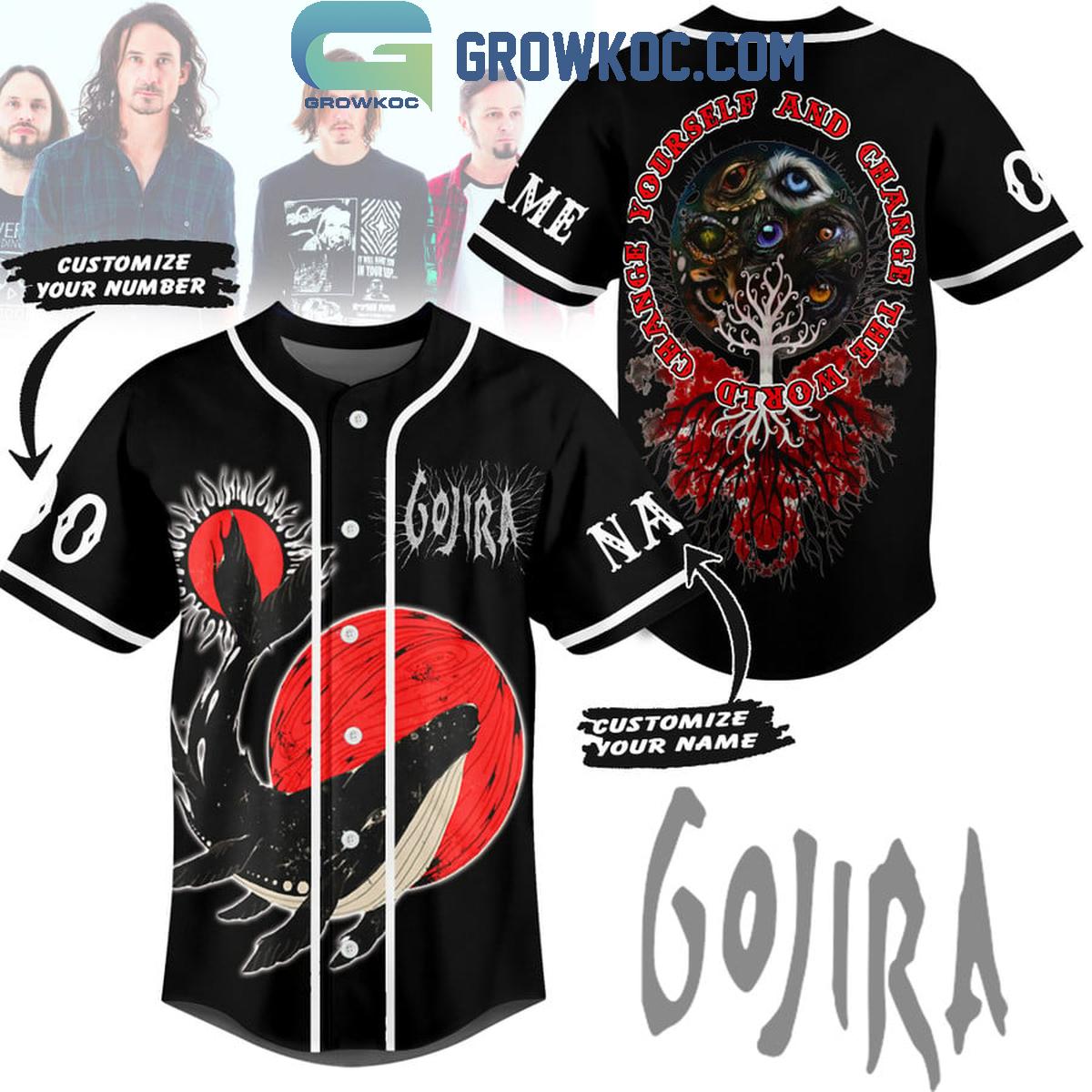 Gojira Change Yourself And Change The World Personalized Baseball Jersey Unisex T-shirt, Sweatshirt, Hoodie, Long Sleeve Tee - T-Shirt, Sweatshirt, Hoodie