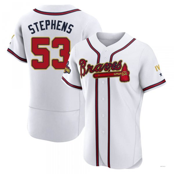 Atlanta Braves #53 Jackson Stephens Gold White 2022 Program Jersey Stitches Baseball Jerseys baseball jersey product view 1