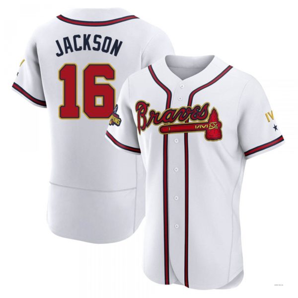 Atlanta Braves #16 Sonny Jackson Gold White 2022 Program Jersey Stitches Baseball Jerseys baseball jersey product view 1