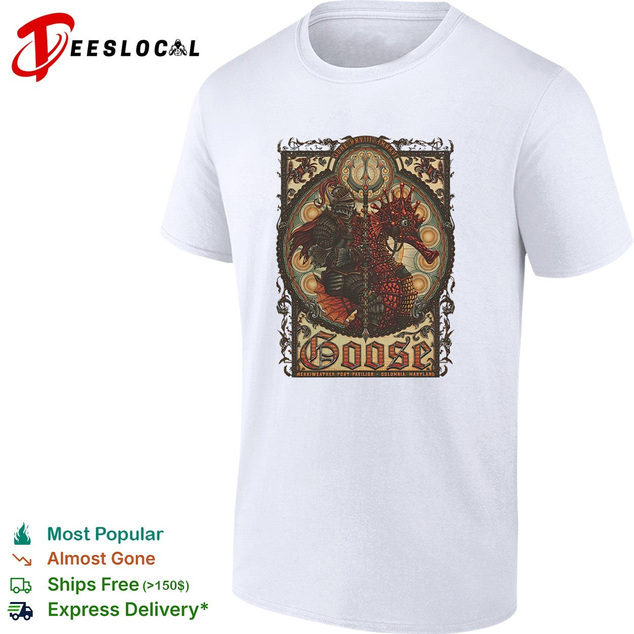 Goose Columbia Maryland at Merriweather Post Pavilion On June 28 2026 A Knight of the Seven Seas shirt - T-Shirt, Sweatshirt, Hoodie