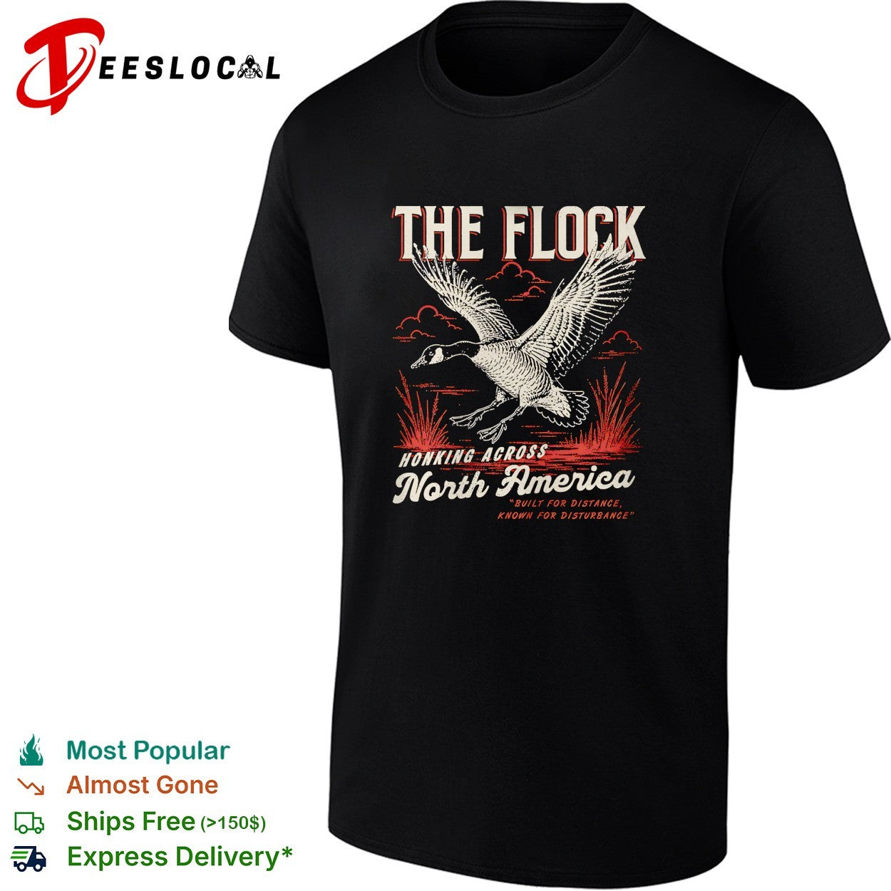 Goose flying the flock honking across North America shirt Unisex T-shirt, Sweatshirt, Hoodie, Long Sleeve Tee - T-Shirt, Sweatshirt, Hoodie