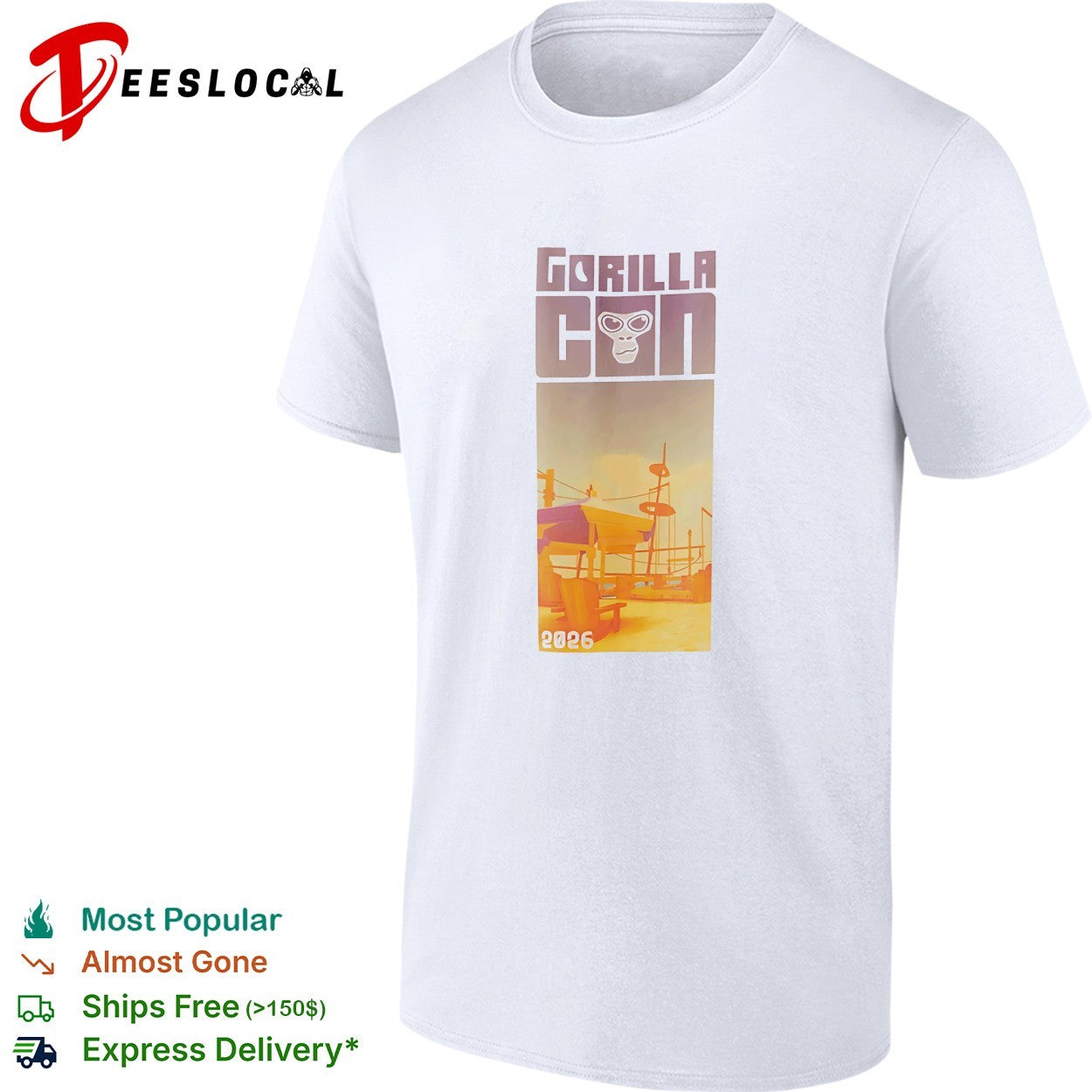 Gorilla con 2026 beach shirt Unisex T-shirt, Sweatshirt, Hoodie, Long Sleeve Tee - T-Shirt, Sweatshirt, Hoodie
