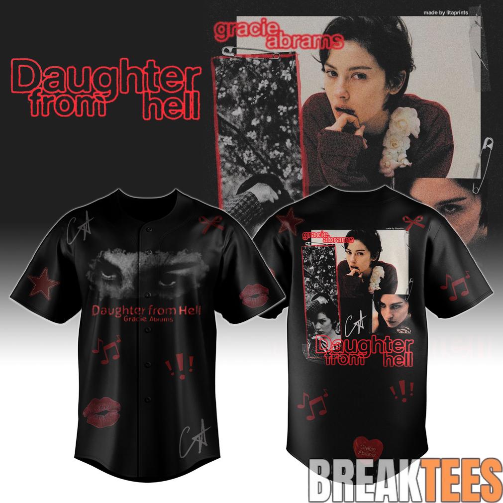 Gracie Abrams Special Daughter from Hell Album 2026 Baseball Jersey Unisex T-shirt, Sweatshirt, Hoodie, Long Sleeve Tee - T-Shirt, Sweatshirt, Hoodie