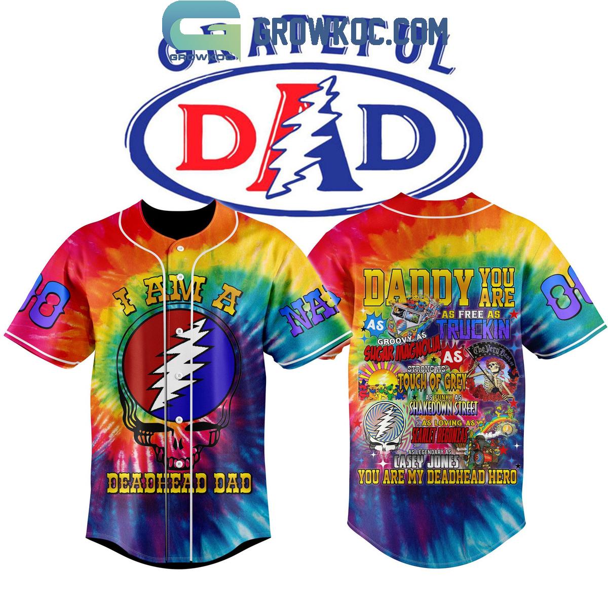 Grateful Dead Fathers Day You Are My Deadhead Hero Personalized Baseball Jersey Unisex T-shirt, Sweatshirt, Hoodie, Long Sleeve Tee - T-Shirt, Sweatshirt, Hoodie