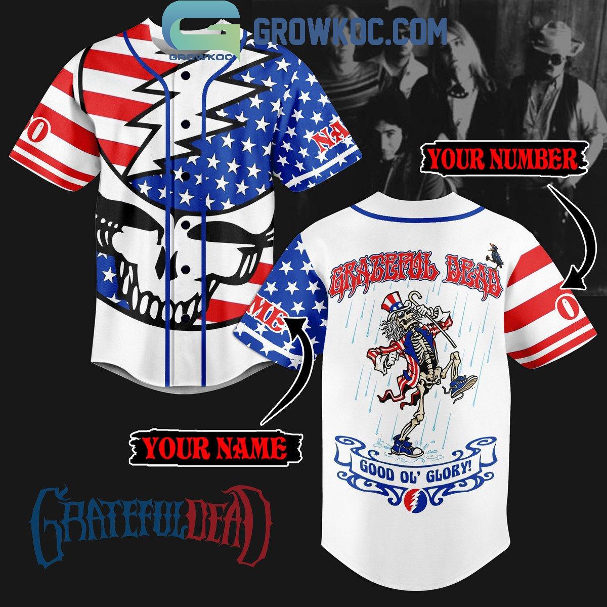 Grateful Dead Good Ol Glory Fan Personalized Baseball Jersey Unisex T-shirt, Sweatshirt, Hoodie, Long Sleeve Tee - T-Shirt, Sweatshirt, Hoodie