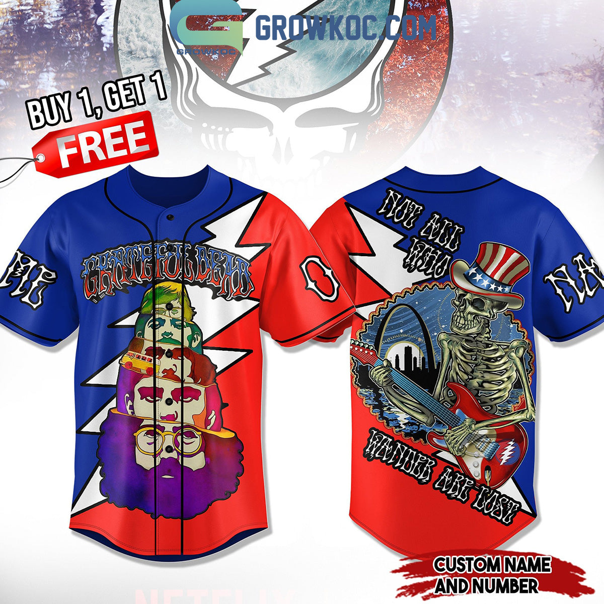 Grateful Dead Not All Who Wanders Are Lost Love Explore Personalized Baseball Jersey Unisex T-shirt, Sweatshirt, Hoodie, Long Sleeve Tee - T-Shirt, Sweatshirt, Hoodie
