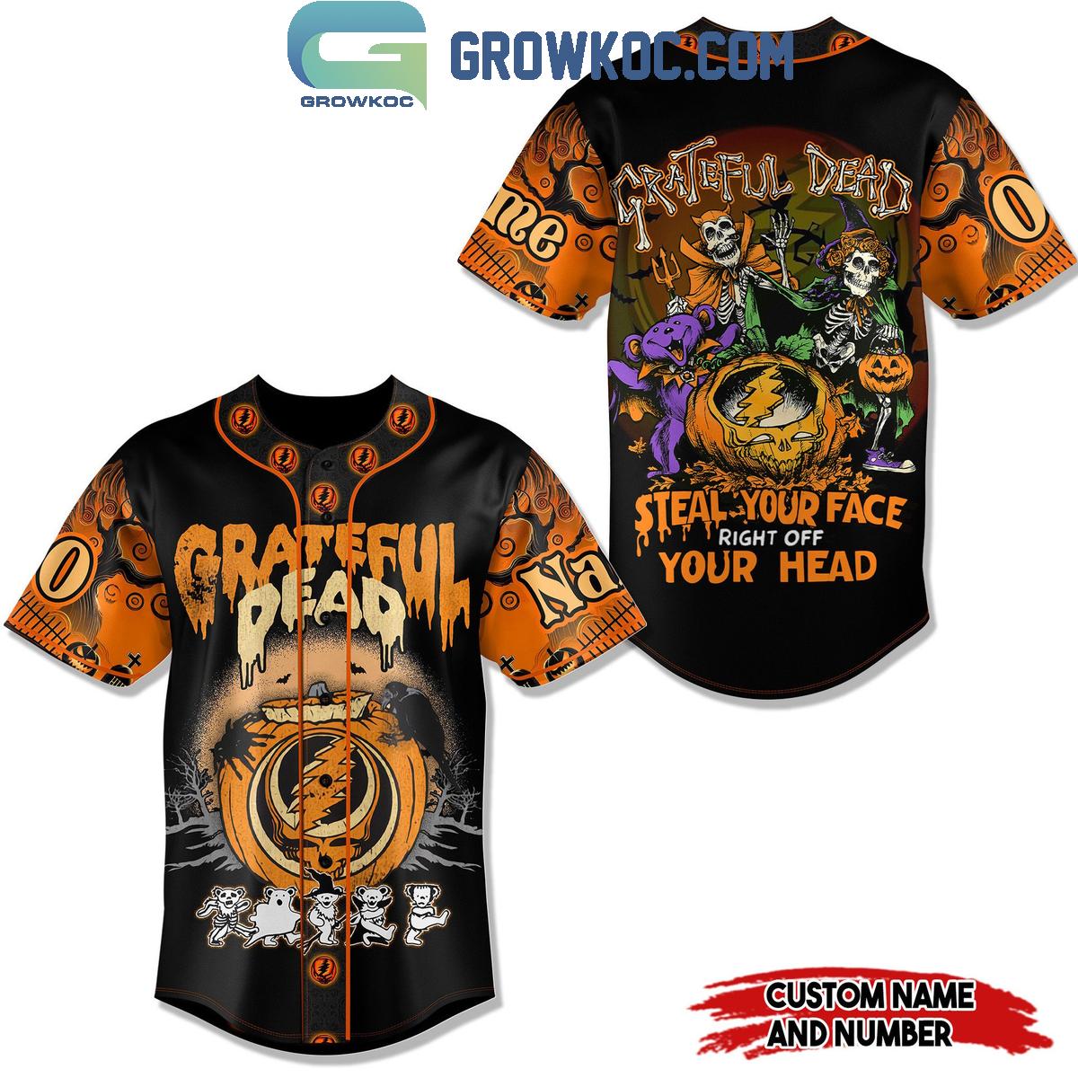 Grateful Dead Steal Your Face Right Off Your Head Personalized Baseball Jersey Unisex T-shirt, Sweatshirt, Hoodie, Long Sleeve Tee - T-Shirt, Sweatshirt, Hoodie