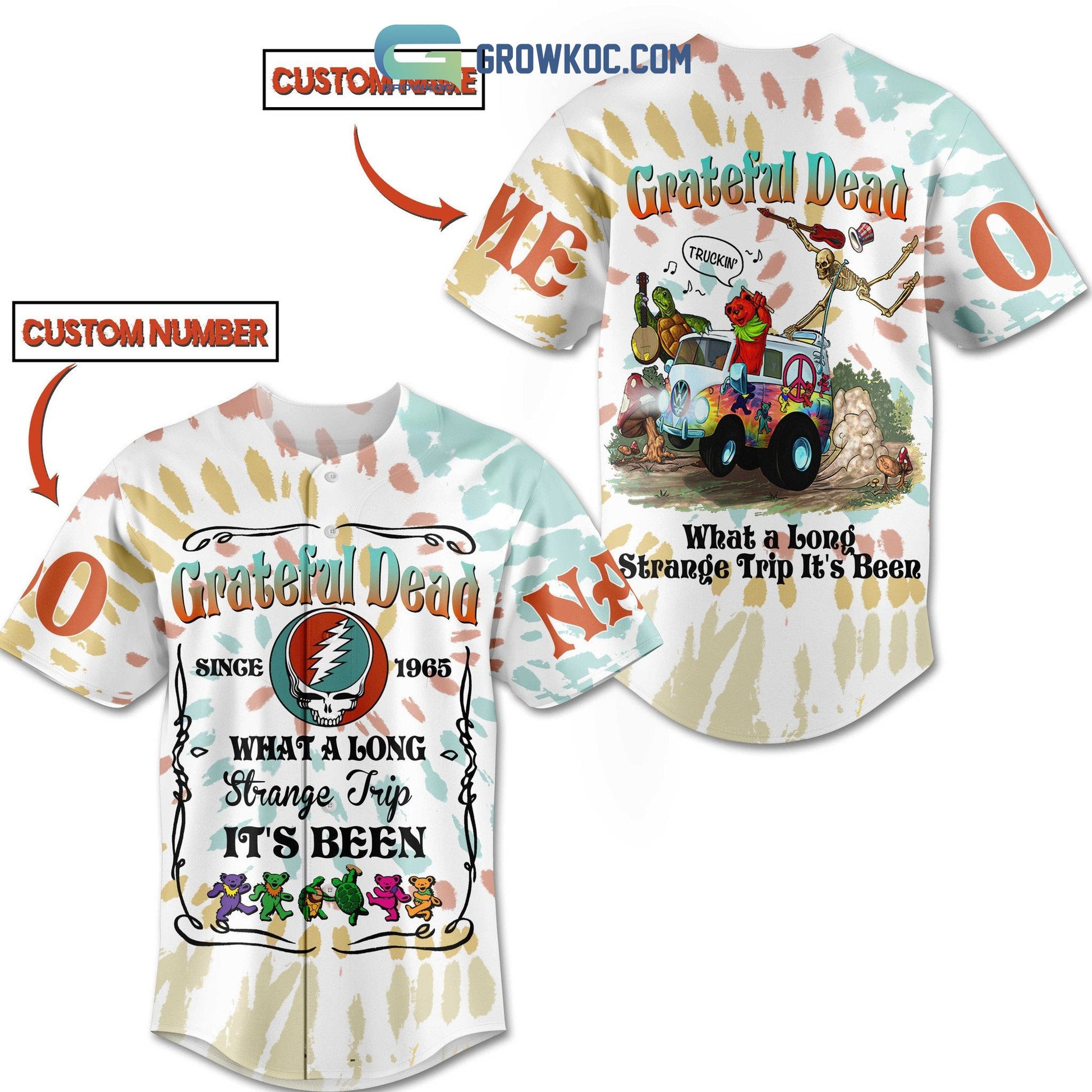 Grateful Dead What A Long Strange Trip Its Been White Design Personalized Baseball Jersey - T-Shirt, Sweatshirt, Hoodie