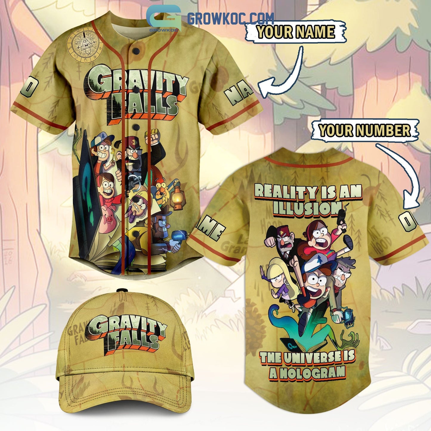 Gravity Falls Reality Is An Illusion The Universe Is A Hologram Personalized Baseball Jersey - T-Shirt, Sweatshirt, Hoodie