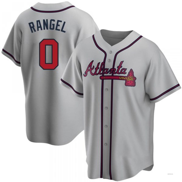 Atlanta Braves #0 Alan Rangel Gray Road Jersey Stitches Baseball Jerseys baseball jersey product view 1