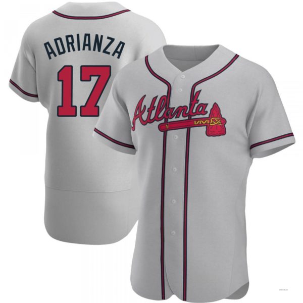 Atlanta Braves #17 Ehire Adrianza Gray Road Jersey Stitches Baseball Jerseys baseball jersey product view 1