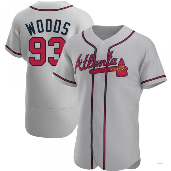 Atlanta Braves #93 William Woods Gray Road Jersey Stitches Baseball Jerseys baseball jersey product view 1