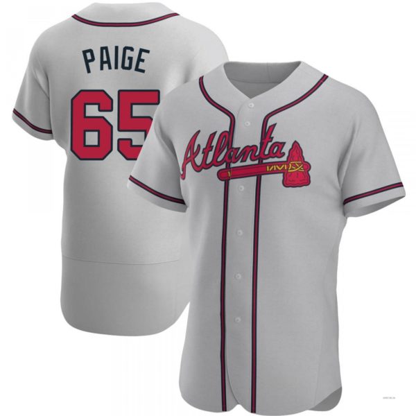 Atlanta Braves #65 Satchel Paige Gray Road Jersey Stitches Baseball Jerseys baseball jersey product view 1