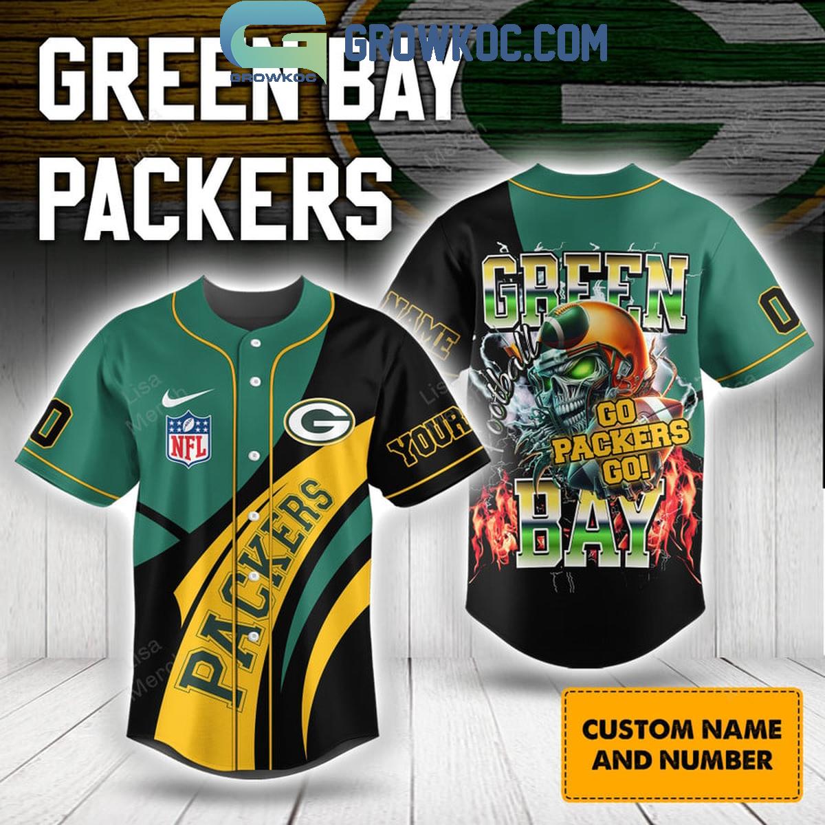 Green Bay Packers Go Packers Go Halloween 2024 Personalized Baseball Jersey Unisex T-shirt, Sweatshirt, Hoodie, Long Sleeve Tee - T-Shirt, Sweatshirt, Hoodie