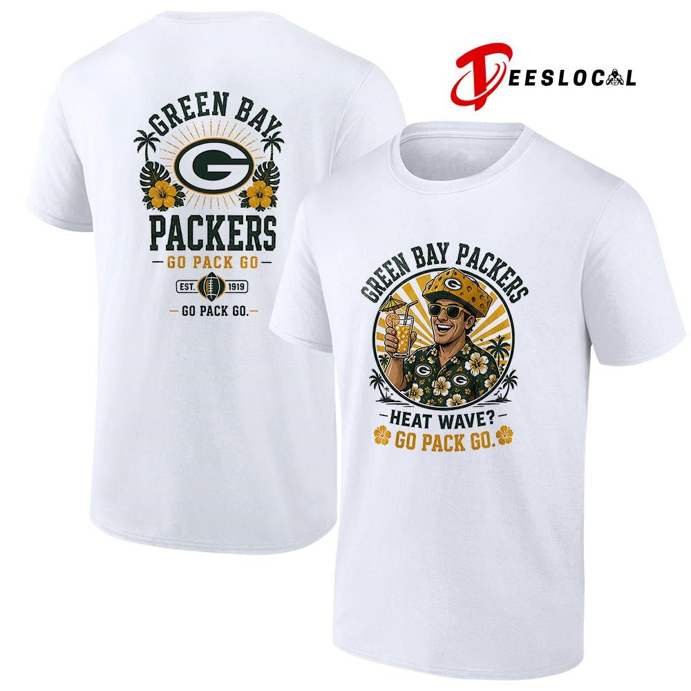 Green Bay Packers heat wave beach vibes mascot shirt Unisex T-shirt, Sweatshirt, Hoodie, Long Sleeve Tee - T-Shirt, Sweatshirt, Hoodie