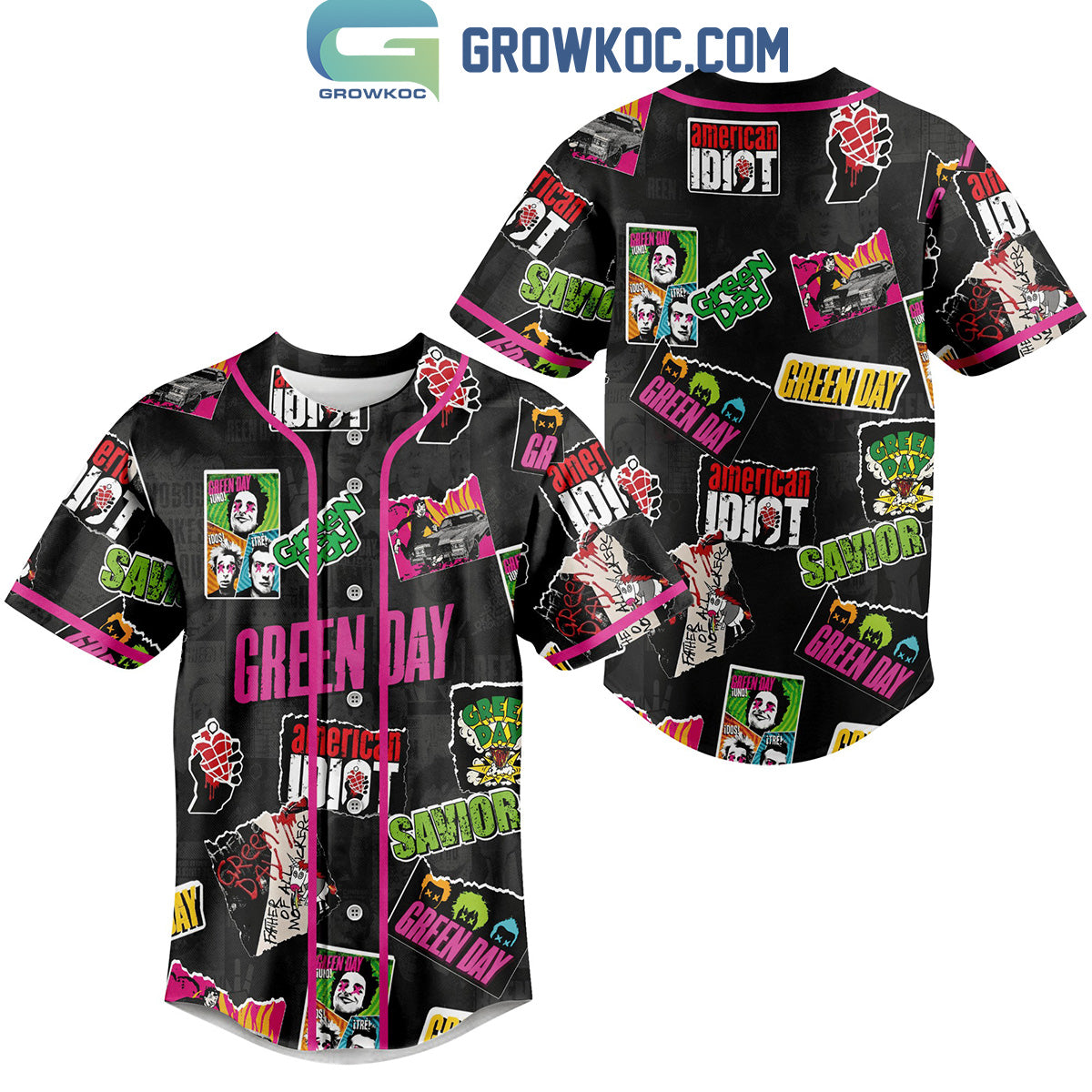 Green Day American Idiot Savior Personalized Baseball Jersey Unisex T-shirt, Sweatshirt, Hoodie, Long Sleeve Tee - T-Shirt, Sweatshirt, Hoodie