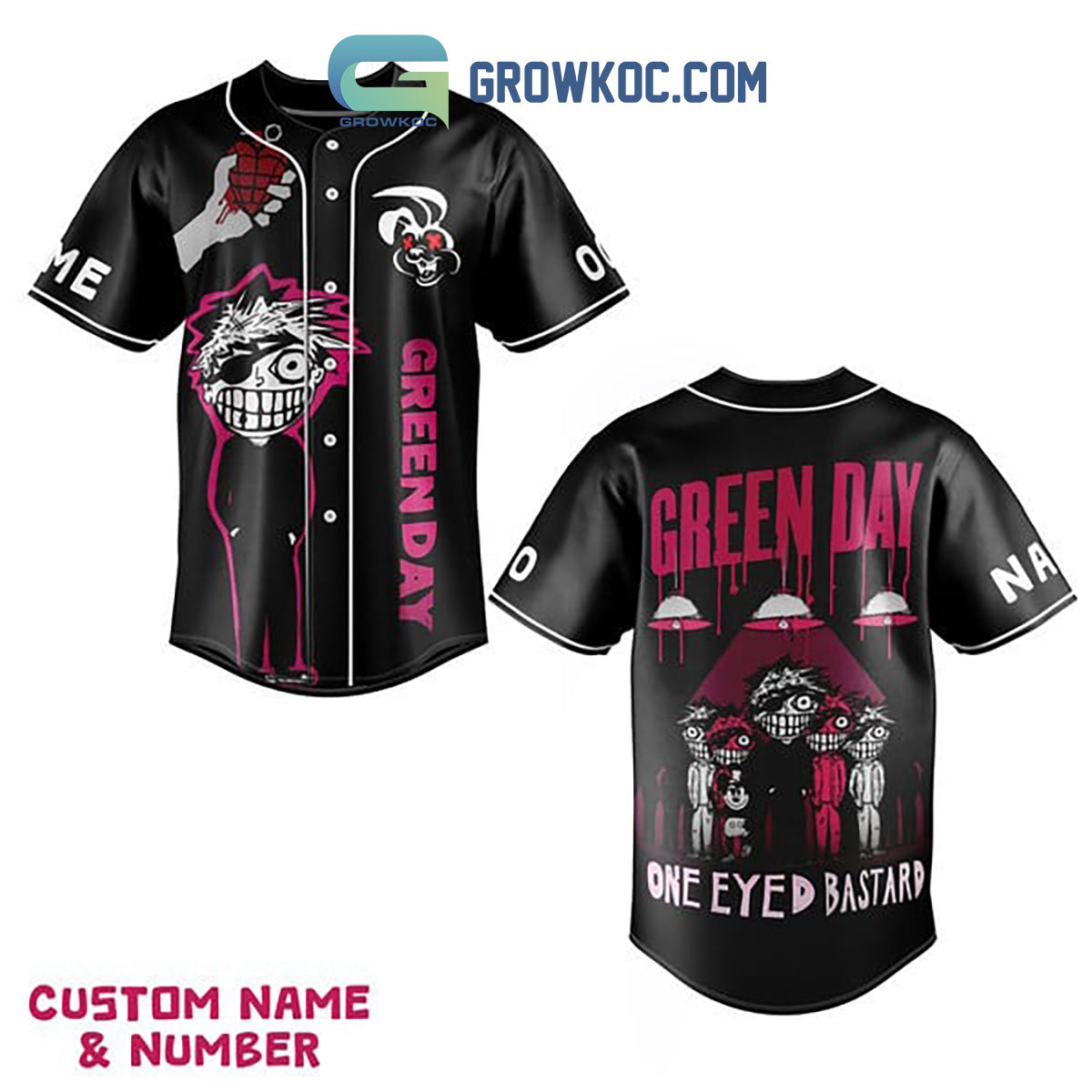Green Day One-Eyed Bastard Personalized Baseball Jersey Unisex T-shirt, Sweatshirt, Hoodie, Long Sleeve Tee - T-Shirt, Sweatshirt, Hoodie