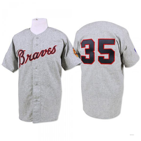 Atlanta Braves #35 Phil Niekro Grey 1969 Throwback Jersey Stitches Baseball Jerseys baseball jersey product view 1