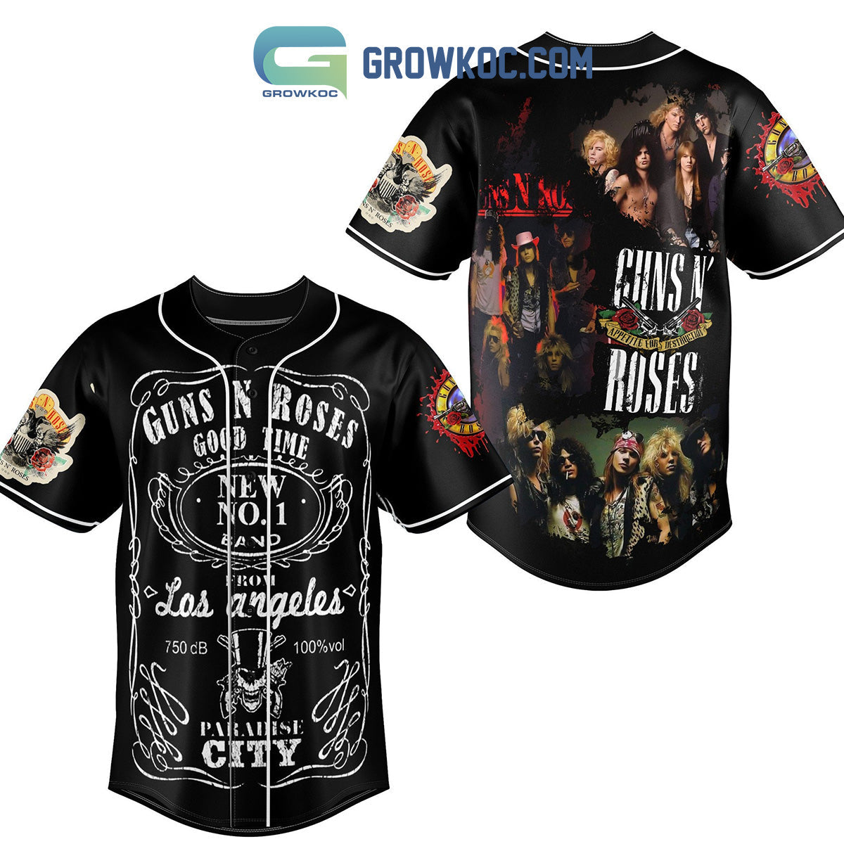 Gun N Roses Good Time Paradise City Baseball Jersey Unisex T-shirt, Sweatshirt, Hoodie, Long Sleeve Tee - T-Shirt, Sweatshirt, Hoodie