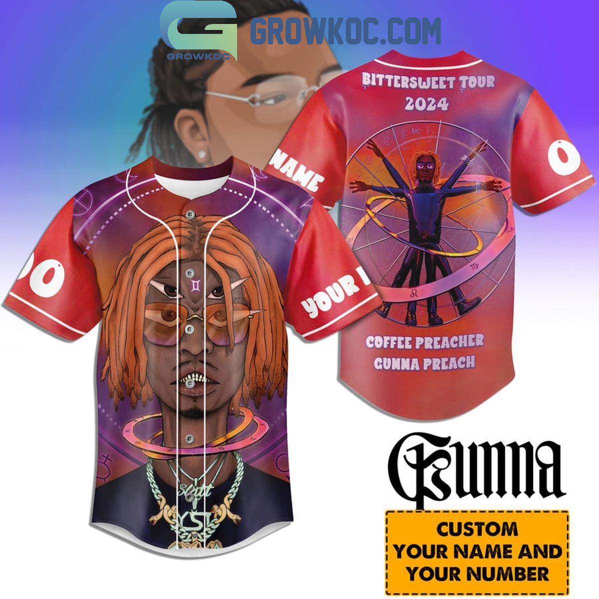 Gunna Bittersweet Tour 2024 Personalized Baseball Jersey Unisex T-shirt, Sweatshirt, Hoodie, Long Sleeve Tee - T-Shirt, Sweatshirt, Hoodie