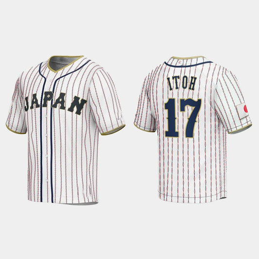 #17 HIROMI ITOH JAPAN BASEBALL 2023 WORLD BASEBALL CLASSIC JERSEY ¨C WHITE Stitches Baseball Jerseys baseball jersey product view 1