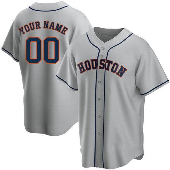Custom Houston Astros Baseball Jerseys Gray Stitched Jerseys baseball jersey product view 1