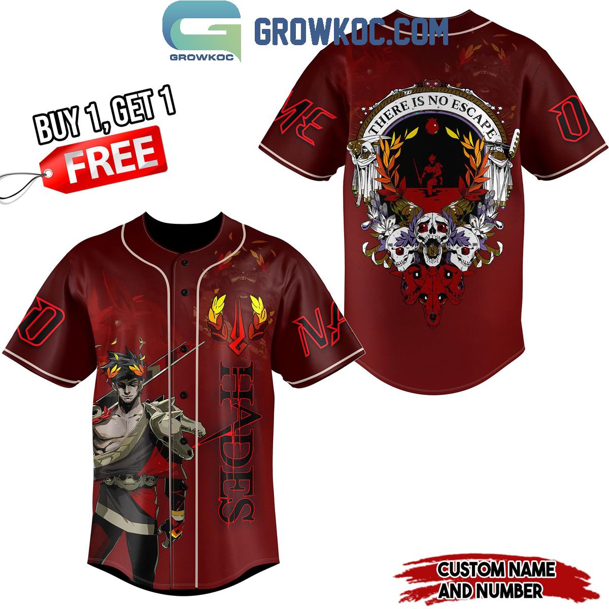 Hades There Is No Escape In Hell Personalized Baseball Jersey Unisex T-shirt, Sweatshirt, Hoodie, Long Sleeve Tee - T-Shirt, Sweatshirt, Hoodie