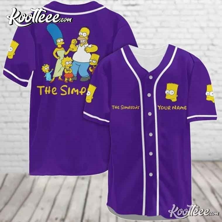 Halloween The Simpsons Family Custom Baseball Jersey Unisex T-shirt, Sweatshirt, Hoodie, Long Sleeve Tee - T-Shirt, Sweatshirt, Hoodie