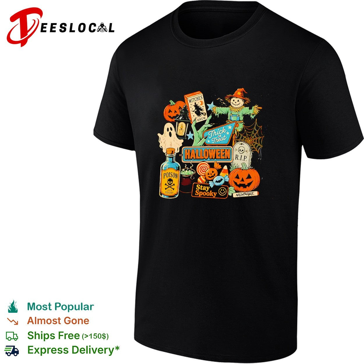 Halloween stay spooky collage shirt Unisex T-shirt, Sweatshirt, Hoodie, Long Sleeve Tee - T-Shirt, Sweatshirt, Hoodie