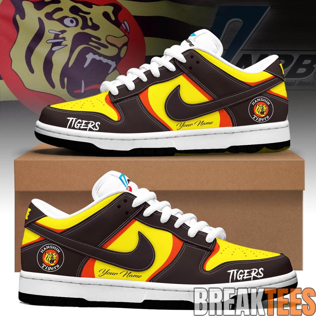 Hanshin Tigers Custom Dunk Low Sneakers Unisex T-shirt, Sweatshirt, Hoodie, Long Sleeve Tee - T-Shirt, Sweatshirt, Hoodie