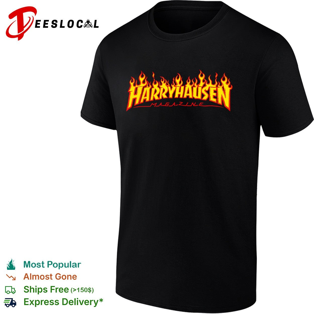 Harryhausen Magazine Fire shirt Unisex T-shirt, Sweatshirt, Hoodie, Long Sleeve Tee - T-Shirt, Sweatshirt, Hoodie