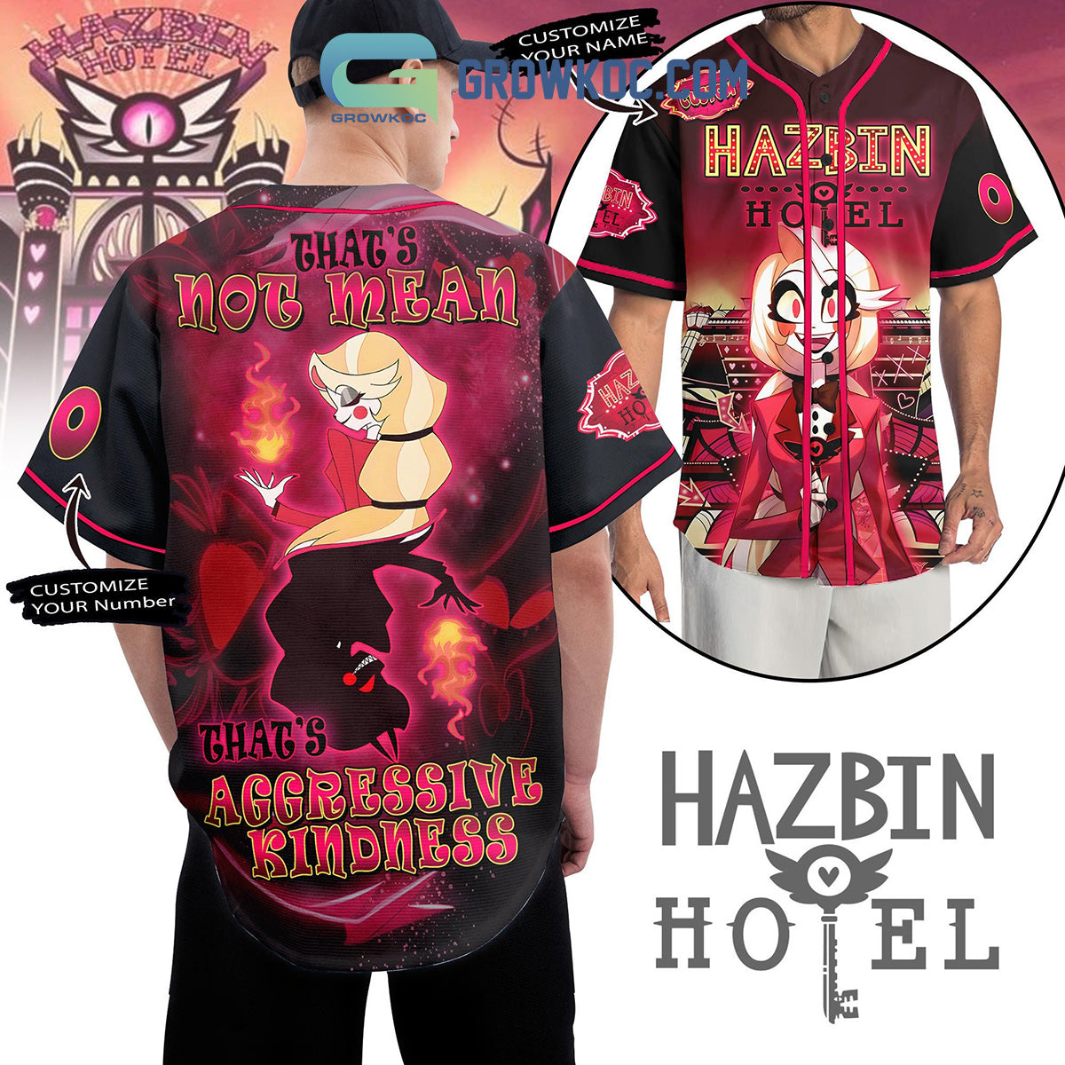 Hazbin Hotel Thats Not Mean That Aggressive Kindness Baseball Jersey Unisex T-shirt, Sweatshirt, Hoodie, Long Sleeve Tee - T-Shirt, Sweatshirt, Hoodie