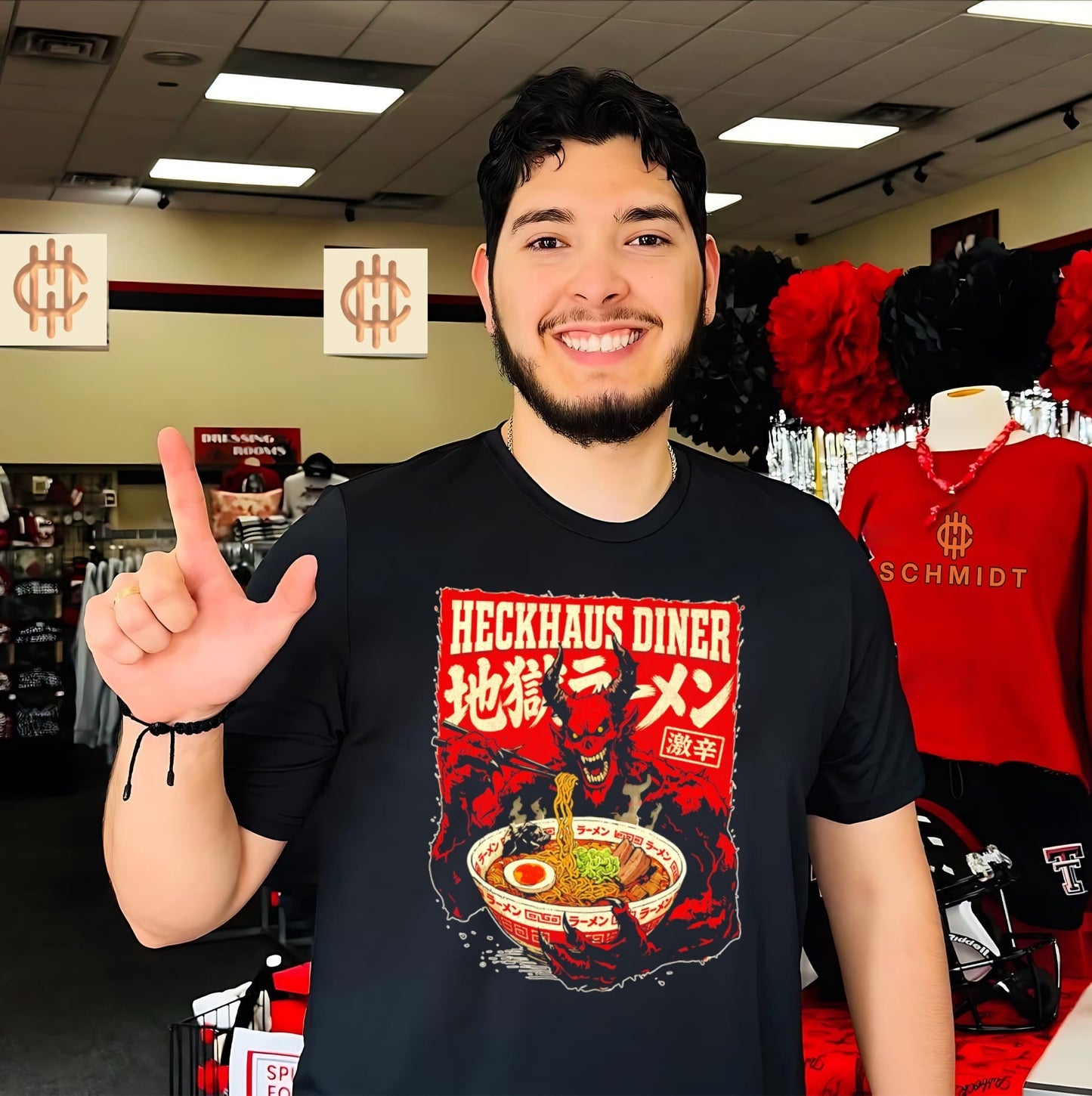 Heckhaus Diner Demon Eating Spicy Ramen shirt Unisex T-shirt, Sweatshirt, Hoodie, Long Sleeve Tee - T-Shirt, Sweatshirt, Hoodie