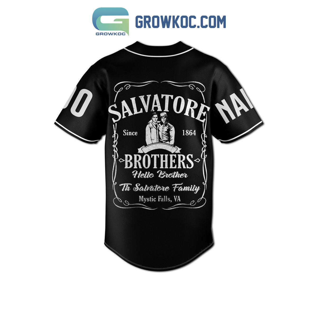 Hello Brother Mystic Falls Virginia Personalized Baseball Jersey Unisex T-shirt, Sweatshirt, Hoodie, Long Sleeve Tee - T-Shirt, Sweatshirt, Hoodie