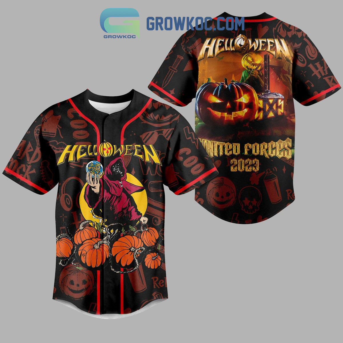 Helloween United Forces 2023 Baseball Jersey Unisex T-shirt, Sweatshirt, Hoodie, Long Sleeve Tee - T-Shirt, Sweatshirt, Hoodie