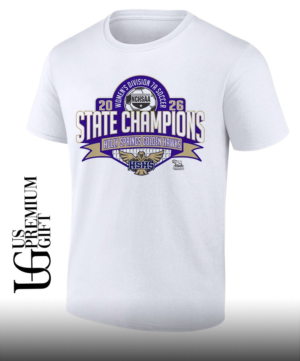 Holly Springs Golden Hawks NCHSAA Womens 7A Soccer State Champions 2026 shirt Unisex T-shirt, Sweatshirt, Hoodie, Long Sleeve Tee - T-Shirt, Sweatshirt, Hoodie