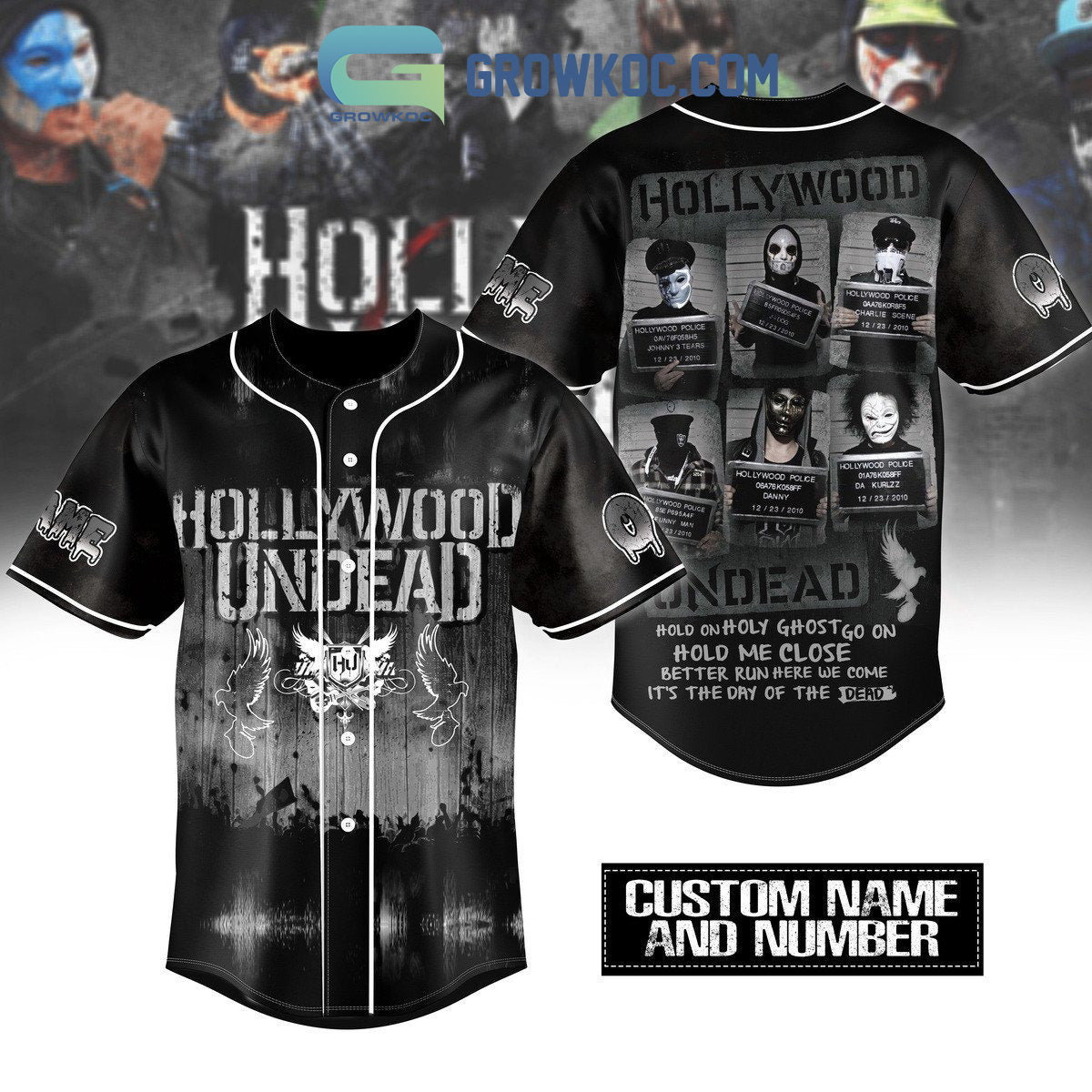 Hollywood Undead Hold On Holy Ghost Go On Personalized Baseball Jersey Unisex T-shirt, Sweatshirt, Hoodie, Long Sleeve Tee - T-Shirt, Sweatshirt, Hoodie