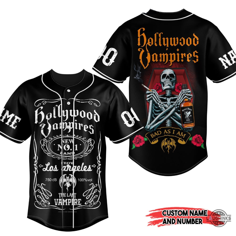 Hollywood Vampires Baseball Jersey Shirt Bad As I Am The Last Vampire Hollywood Vampires Tour 2023 Hollywood Vampires Tshirt - T-Shirt, Sweatshirt, Hoodie