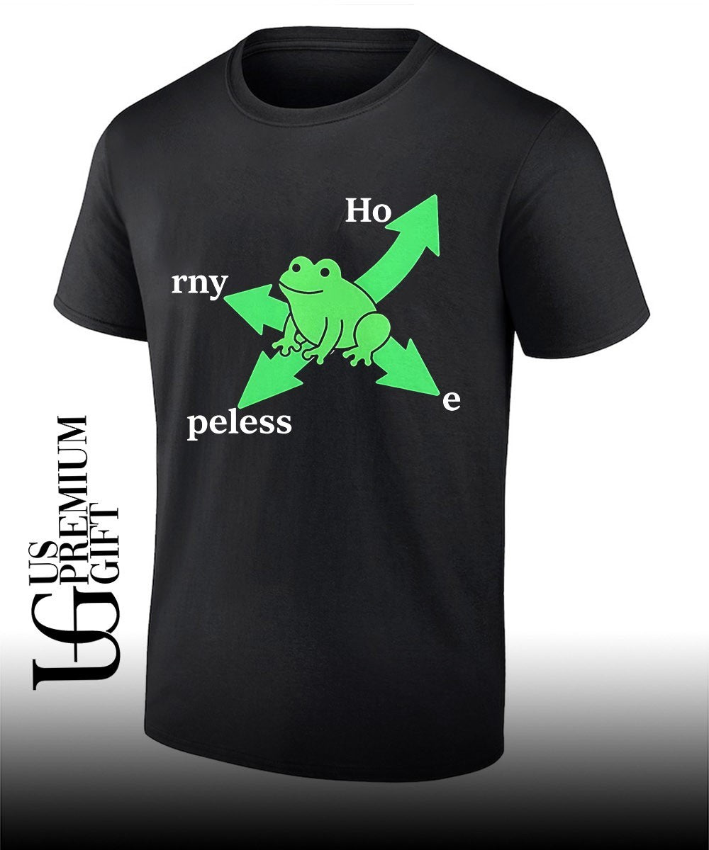 Hopeless horny frog humor pun shirt Unisex T-shirt, Sweatshirt, Hoodie, Long Sleeve Tee - T-Shirt, Sweatshirt, Hoodie