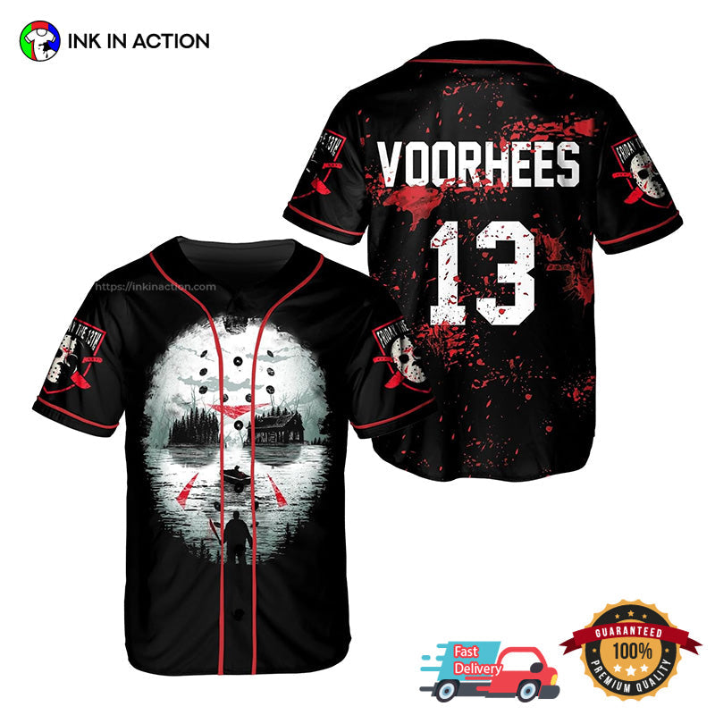 Jason Voorhees Friday 13th Horror Lake Baseball Jersey for Men Unisex T-shirt, Sweatshirt, Hoodie, Long Sleeve Tee - T-Shirt, Sweatshirt, Hoodie