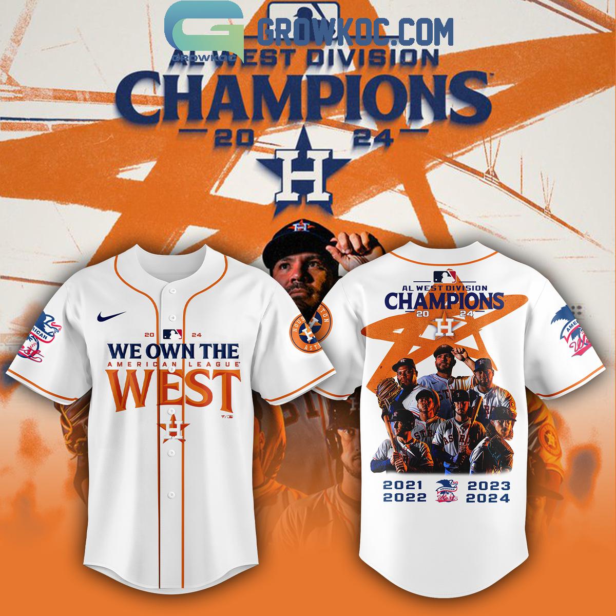 Houston Astros Fanatics AL West Division Champions 2024 Baseball Jersey Unisex T-shirt, Sweatshirt, Hoodie, Long Sleeve Tee - T-Shirt, Sweatshirt, Hoodie