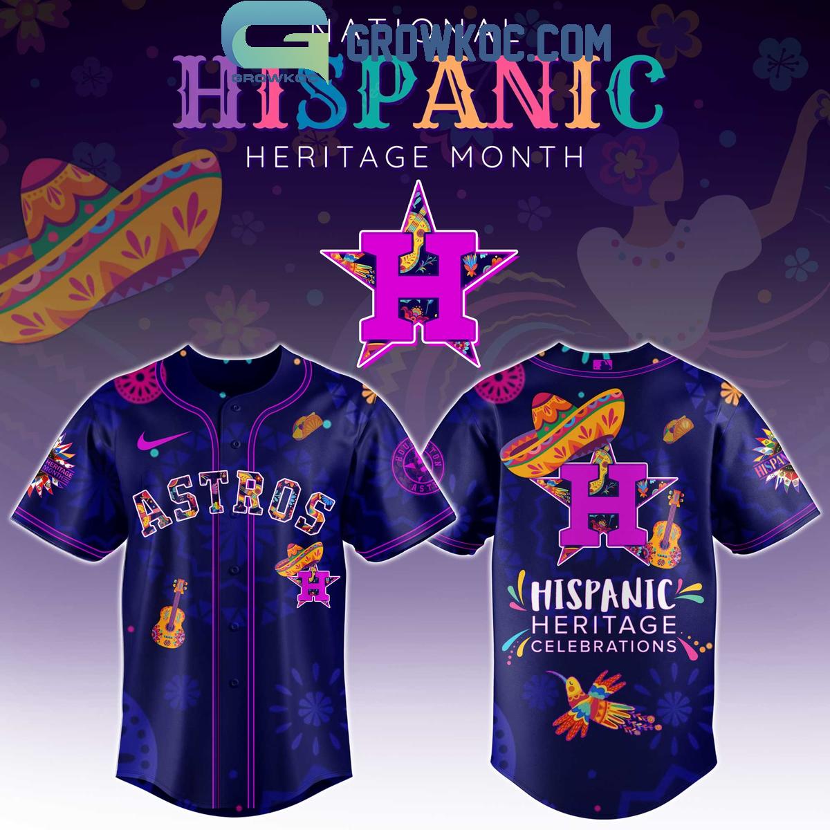 Houston Astros Hispanic Heritage Celebrations 2025 Baseball Jersey Unisex T-shirt, Sweatshirt, Hoodie, Long Sleeve Tee - T-Shirt, Sweatshirt, Hoodie