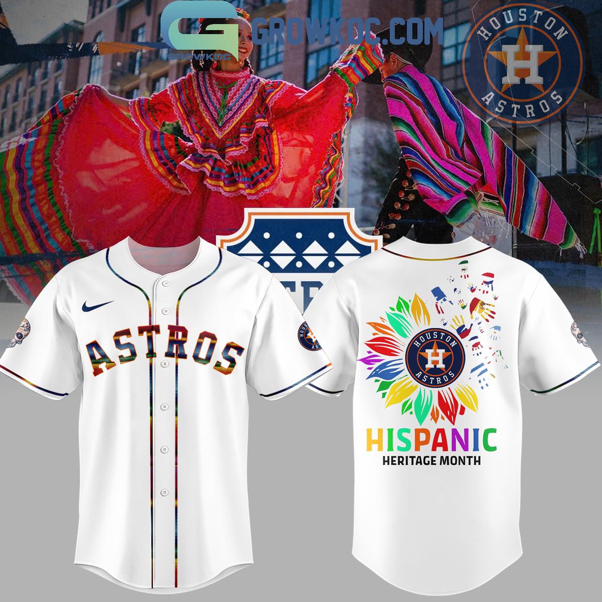 Houston Astros Hispanic Heritage Month 2024 Baseball Jersey Unisex T-shirt, Sweatshirt, Hoodie, Long Sleeve Tee - T-Shirt, Sweatshirt, Hoodie