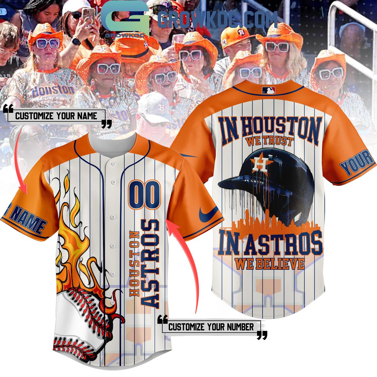 Houston Astros In Houston We Trust In Astros We Believe Baseball Jersey Unisex T-shirt, Sweatshirt, Hoodie, Long Sleeve Tee - T-Shirt, Sweatshirt, Hoodie