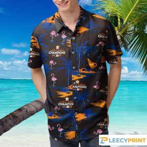 Houston Astros MLB 2022 World Series Champions Floral Button Up Shirt For Fans, Astros Hawaiian Shirt Flamingo - T-Shirt, Sweatshirt, Hoodie