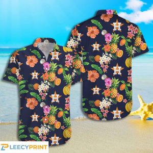 Houston Astros MLB Fruit Tropical Short Sleeves Hawaiian Shirt, Houston Astros Hawaiian Shirt - T-Shirt, Sweatshirt, Hoodie