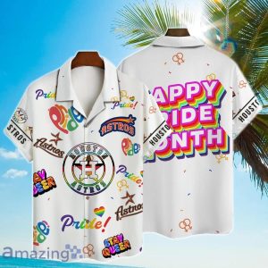 Houston Astros MLB Happy Pride Month Hawaiian Shirt, Houston Astros Hawaiian Shirt, Astros Hawaiian Shirt - T-Shirt, Sweatshirt, Hoodie