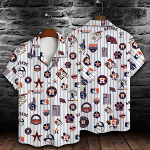 Houston Astros Major League Baseball 3D Print White Hawaiian Shirt, Houston Astros Shirt, Football Hawaiian Shirt, Cool Hawaiian Shirts - T-Shirt, Sweatshirt, Hoodie
